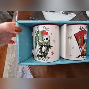 Disney Tim Burton's Nightmare Before Christmas Ceramic Mug Set - Red and Blue